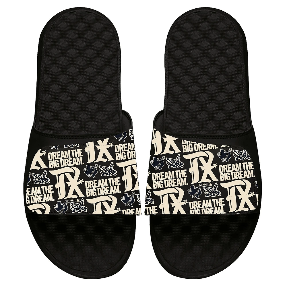 Youth ISlide Black Texas Rangers 2023 City Connect Repeat Slide Sandals