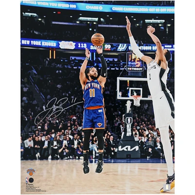 Jalen Brunson New York Knicks Autographed 16" x 20" Shooting vs. Victor Wembanyama Photograph