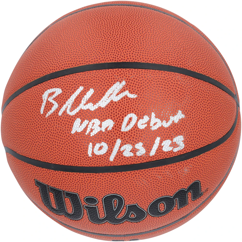 Brandon Miller Charlotte Hornets Autographed Wilson Authentic Series Indoor/Outdoor Basketball with "NBA DEBUT 10/25/23" Inscription