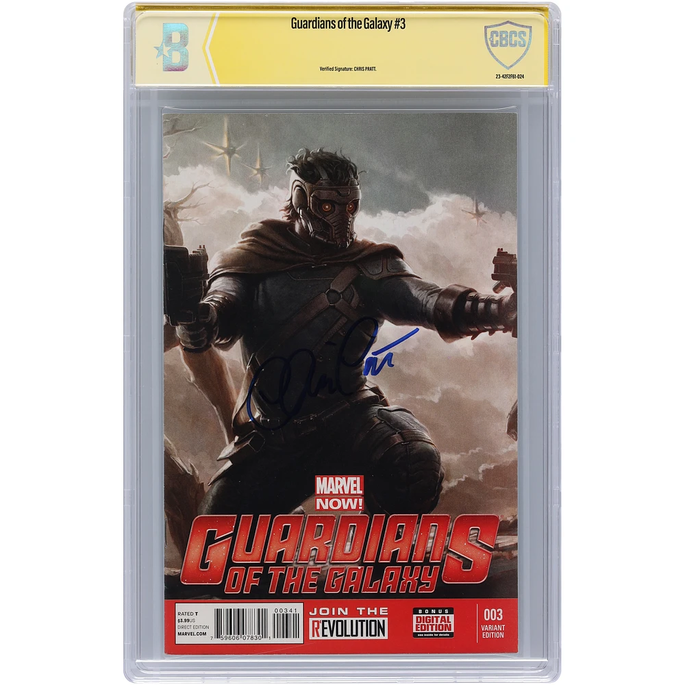 Chris Pratt Guardians of the Galaxy Autographed #3 Comic Book - Signed in Blue Ink - CBCS