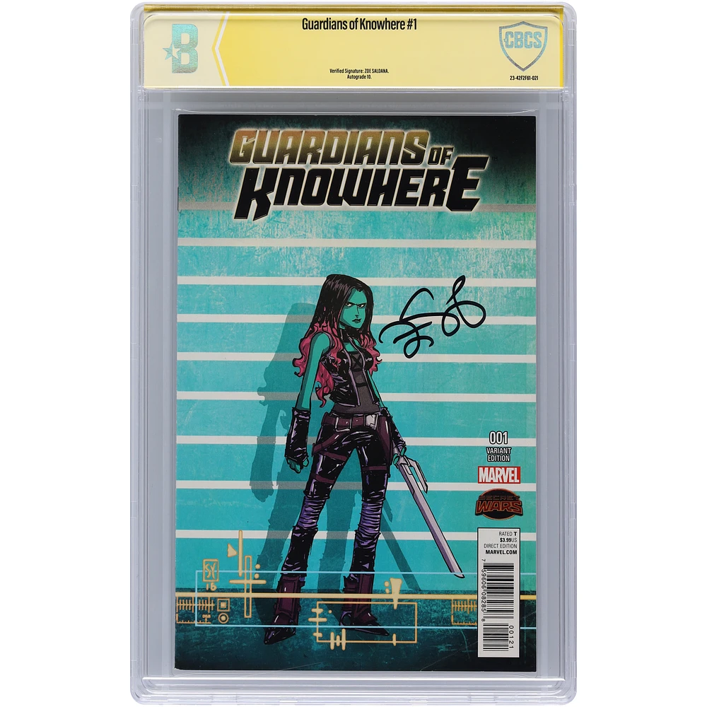 Zoe Saldana Guardians of Knowhere Autographed #1 Comic Book - Signed in Black Ink - CBCS AUTO 10