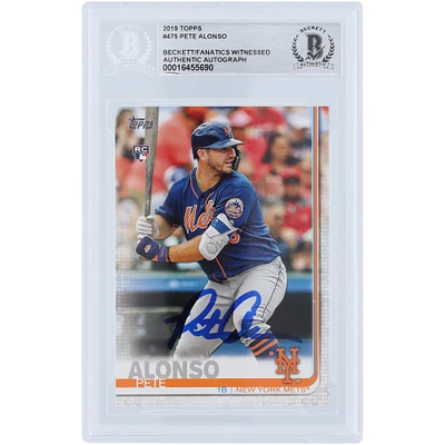 Pete Alonso New York Mets Autographed 2019 Topps Series 2 #475 Beckett Fanatics Witnessed Authenticated Rookie Card