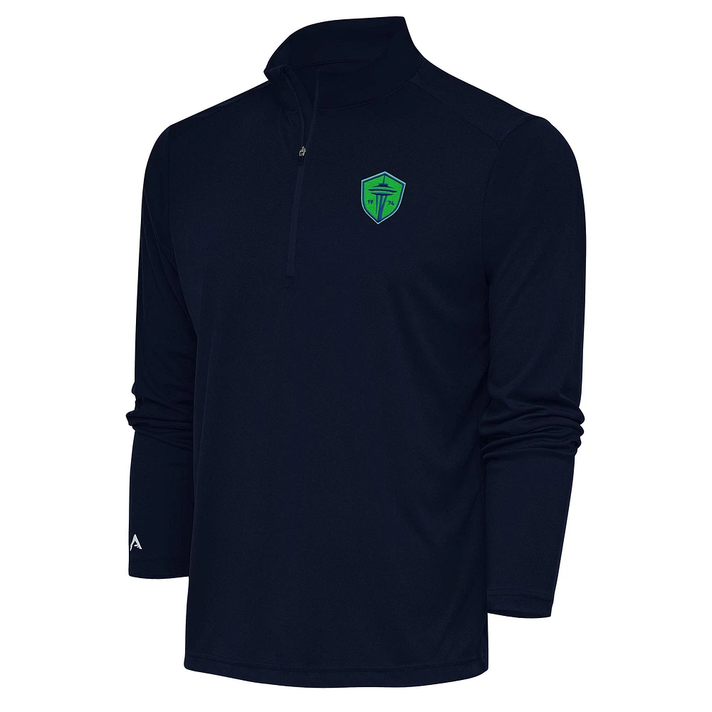 Men's Antigua Navy Seattle Sounders FC Tribute Quarter-Zip Pullover Top