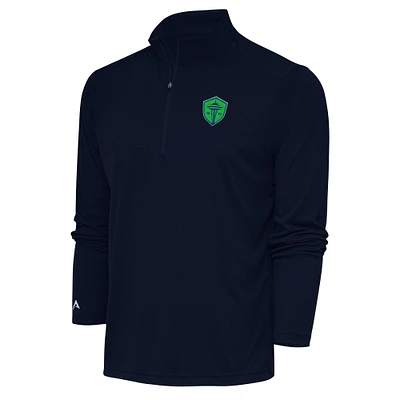 Men's Antigua Navy Seattle Sounders FC Tribute Quarter-Zip Pullover Top