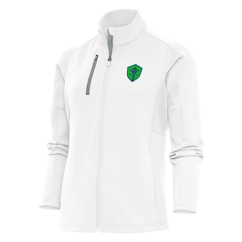 Women's Antigua White Seattle Sounders FC Generation Full-Zip Jacket