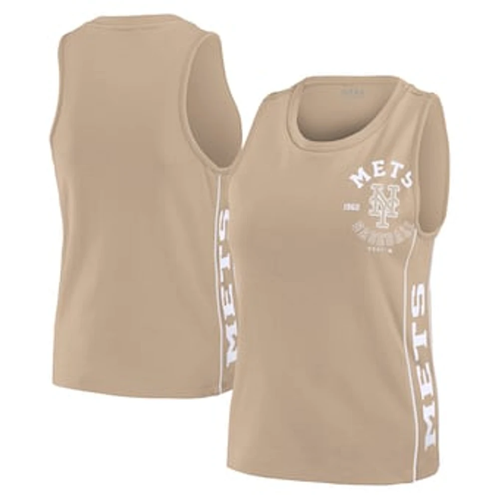 Women's WEAR by Erin Andrews Tan New York Mets Tonal Tank Top