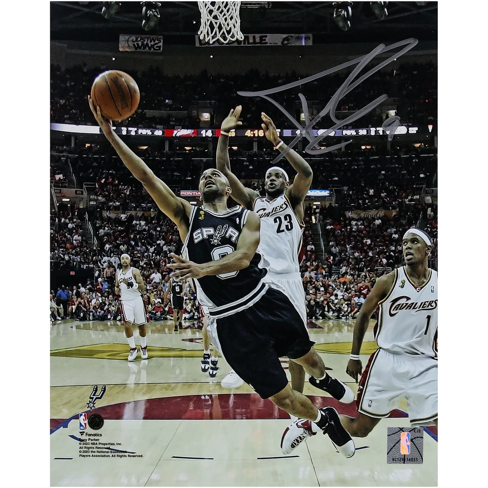 Tony Parker San Antonio Spurs Autographed 8" x 10" 2007 NBA Finals Layup vs. Cleveland Cavaliers Photograph