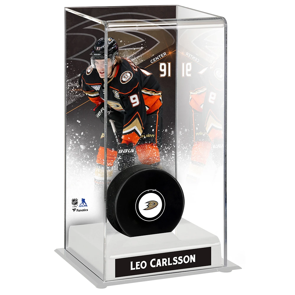 Leo Carlsson Anaheim Ducks Deluxe Tall Hockey Puck Case
