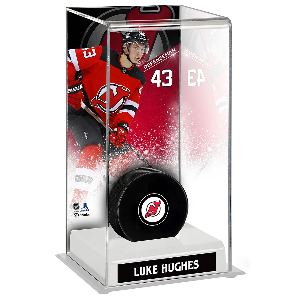 Luke Hughes New Jersey Devils Deluxe Tall Hockey Puck Case