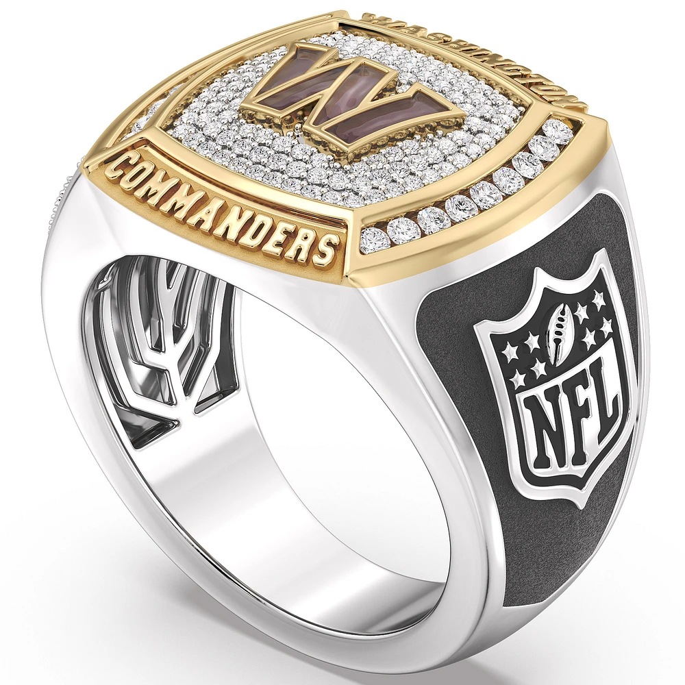 True Fan Washington Commanders 1/2 CTTW Diamond Two-Tone Yellow Gold and Sterling Silver Ring