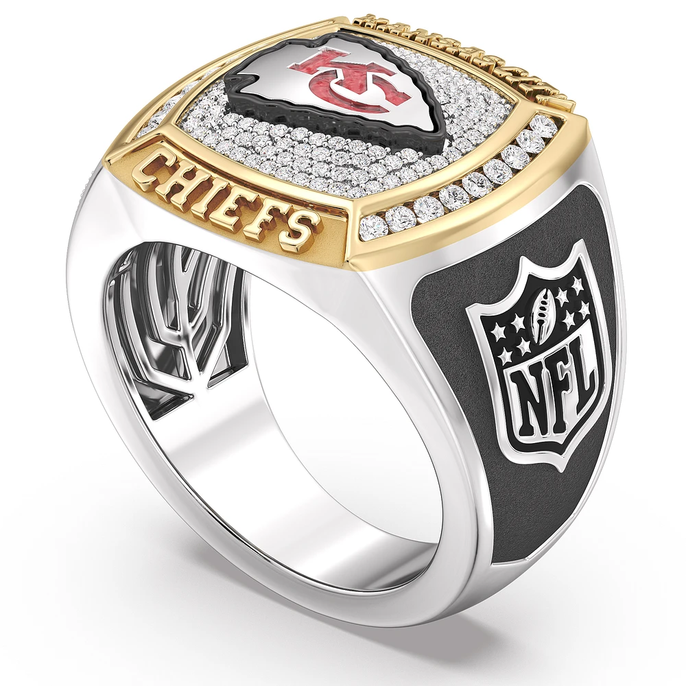 True Fan Kansas City Chiefs 1/2 CTTW Diamond Two-Tone Yellow Gold and Sterling Silver Ring