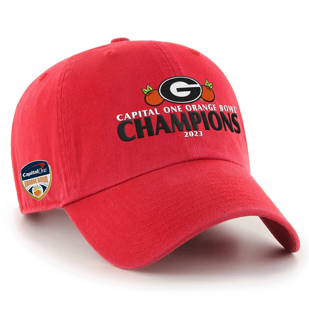 Men's '47 Red Georgia Bulldogs 2023 Orange Bowl Champions Clean Up Adjustable Hat