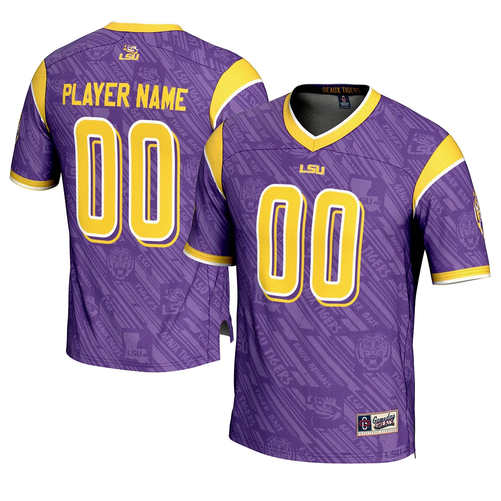 Men's GameDay Greats Purple LSU Tigers Highlight Print NIL Pick-A-Player Football Jersey