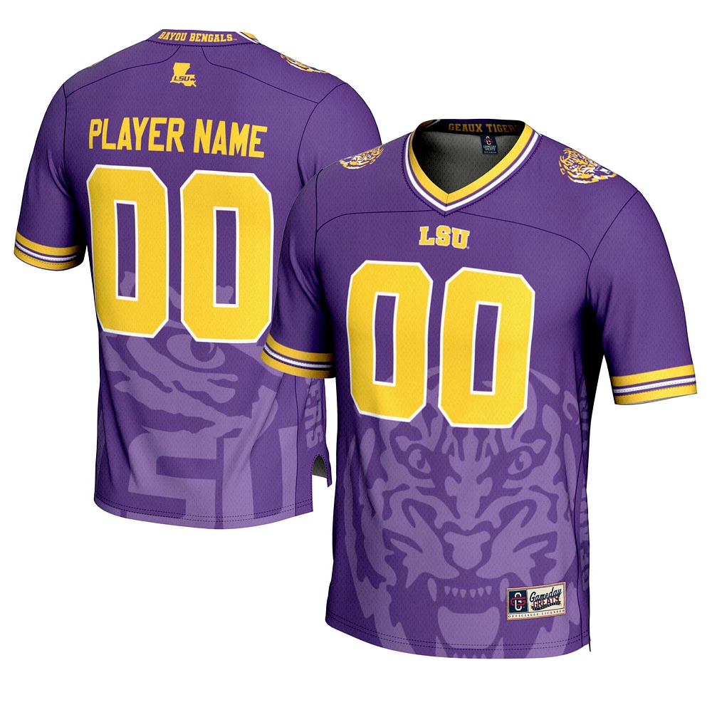Men's GameDay Greats Purple LSU Tigers Icon Print NIL Pick-A-Player Football Jersey