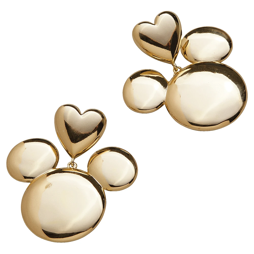 BaubleBar Mickey Mouse Gold Heart Earrings