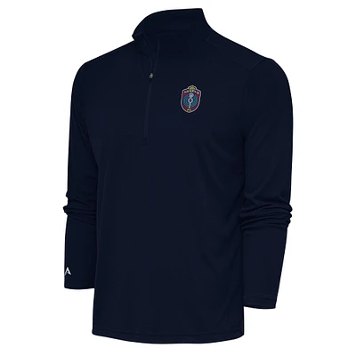 Men's Antigua Navy Memphis 901 FC Tribute Quarter-Zip Pullover Top