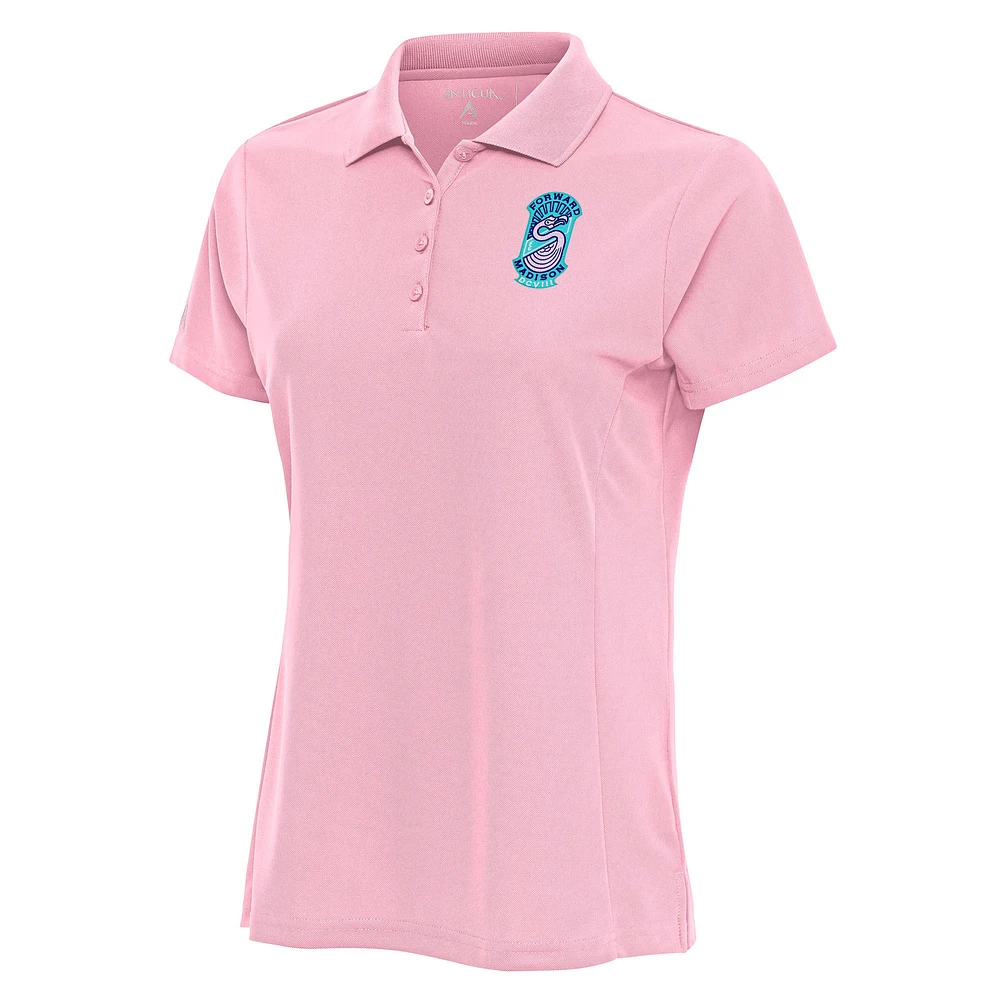 Women's Antigua Pink Forward Madison FC Legacy Pique Polo