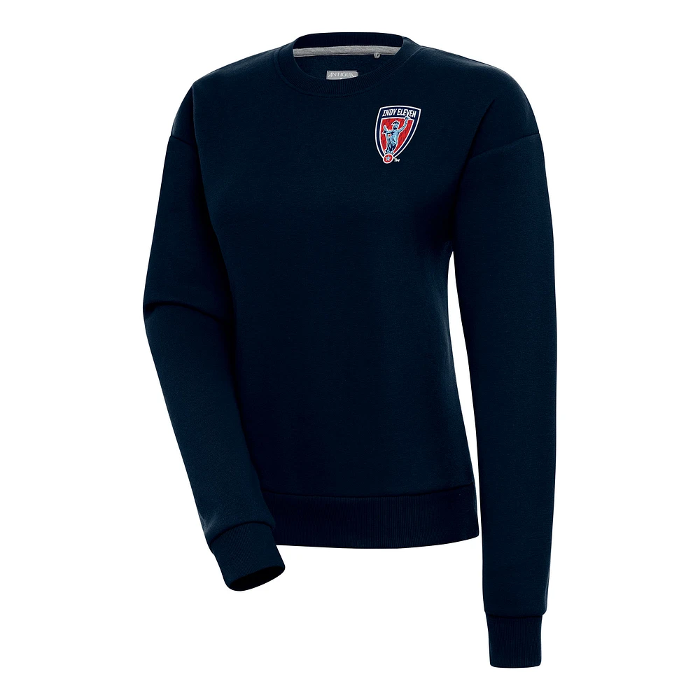 Women's Antigua Navy Indy Eleven Victory Crewneck Pullover Sweatshirt