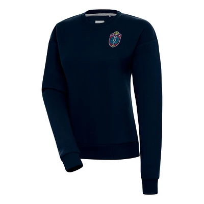 Women's Antigua Navy Memphis 901 FC Victory Crewneck Pullover Sweatshirt