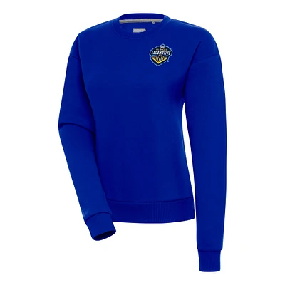 Women's Antigua Royal El Paso Locomotive FC Victory Crewneck Pullover Sweatshirt