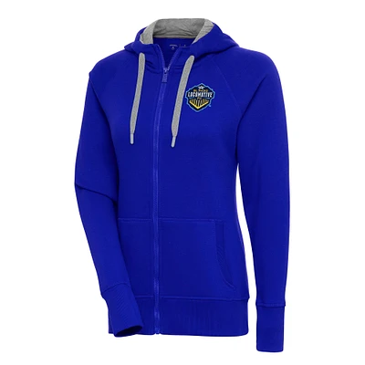 Women's Antigua Royal El Paso Locomotive FC Victory Full-Zip Hoodie
