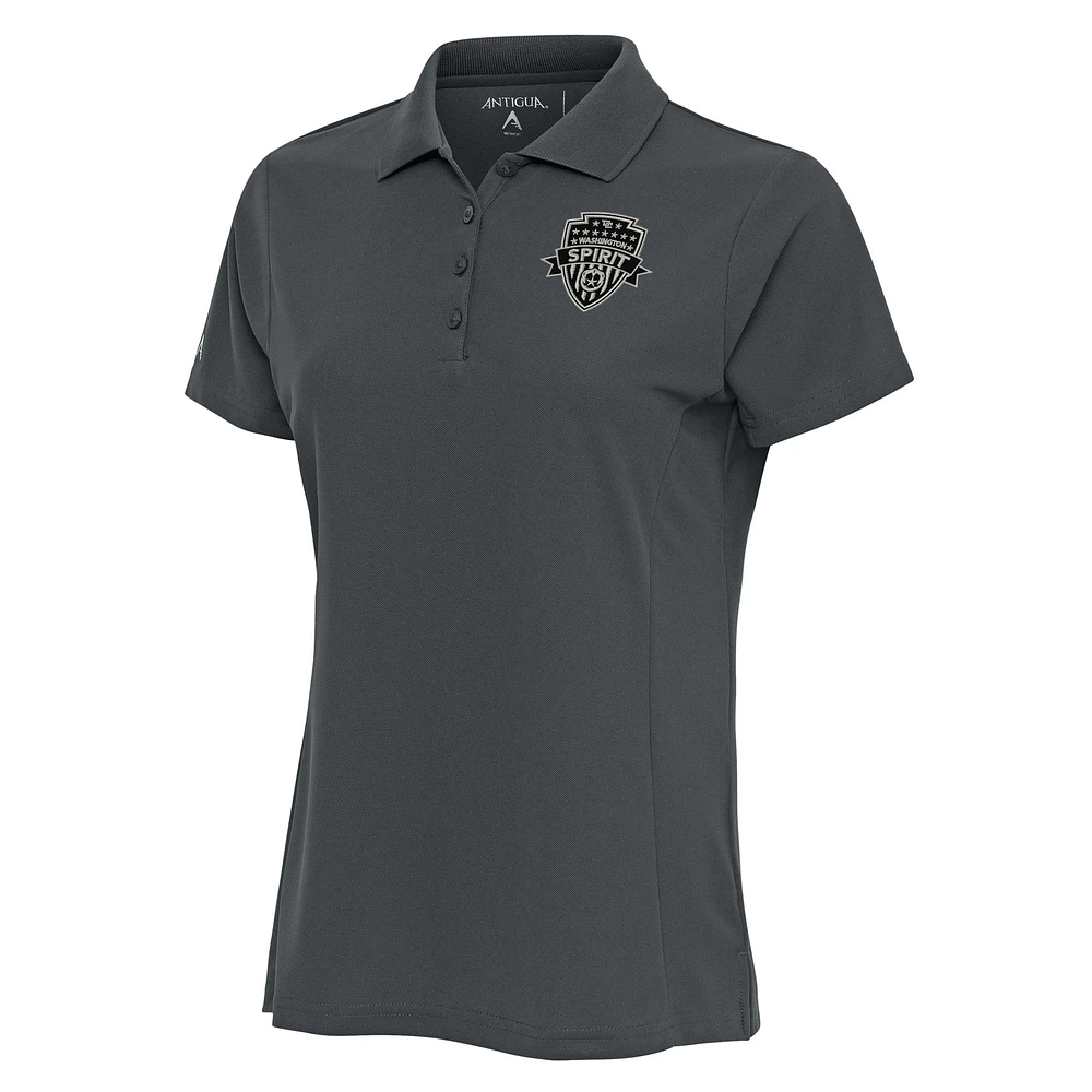 Women's Antigua Charcoal Washington Spirit Legacy Pique Polo