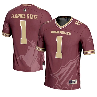 Men's GameDay Greats #1 Garnet Florida State Seminoles Icon Print Football Fashion Jersey