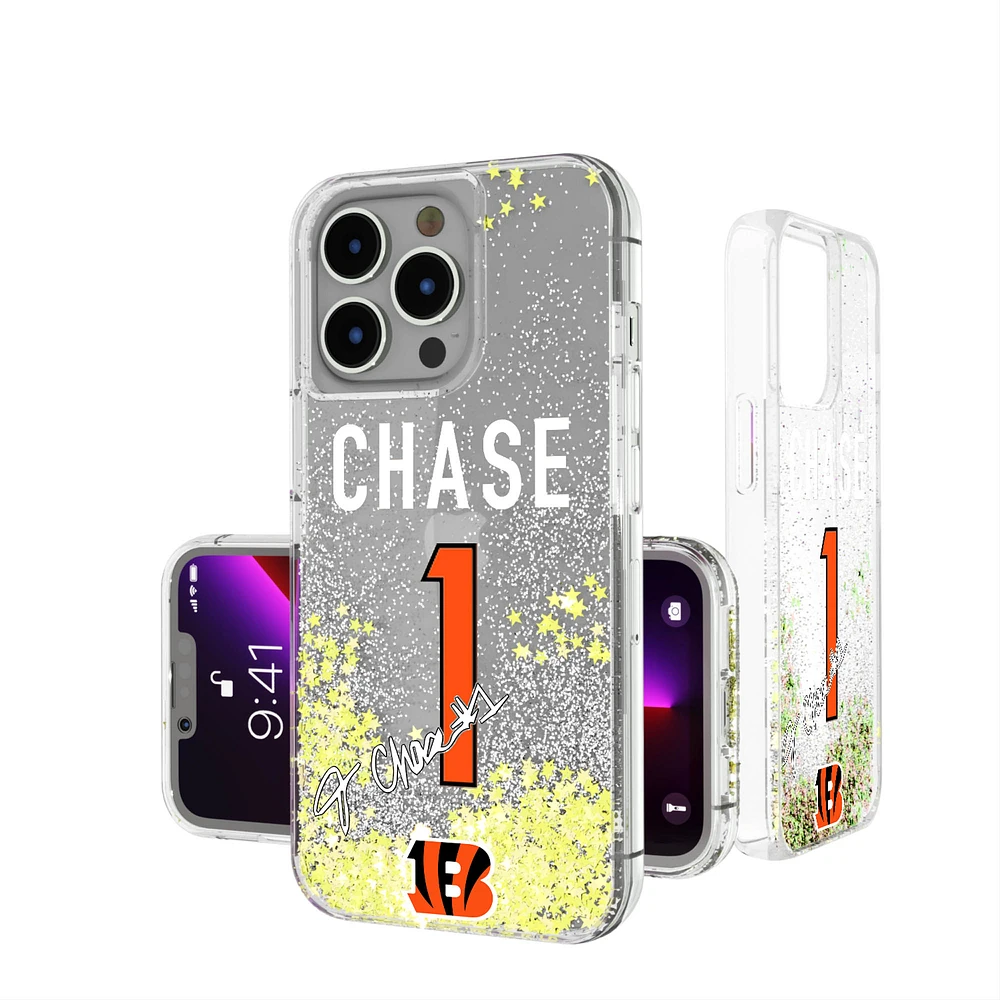 Keyscaper Ja'Marr Chase Cincinnati Bengals iPhone Glitter Phone Case