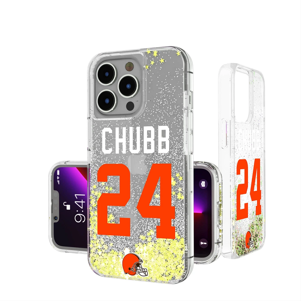 Keyscaper Nick Chubb Cleveland Browns iPhone Glitter Phone Case