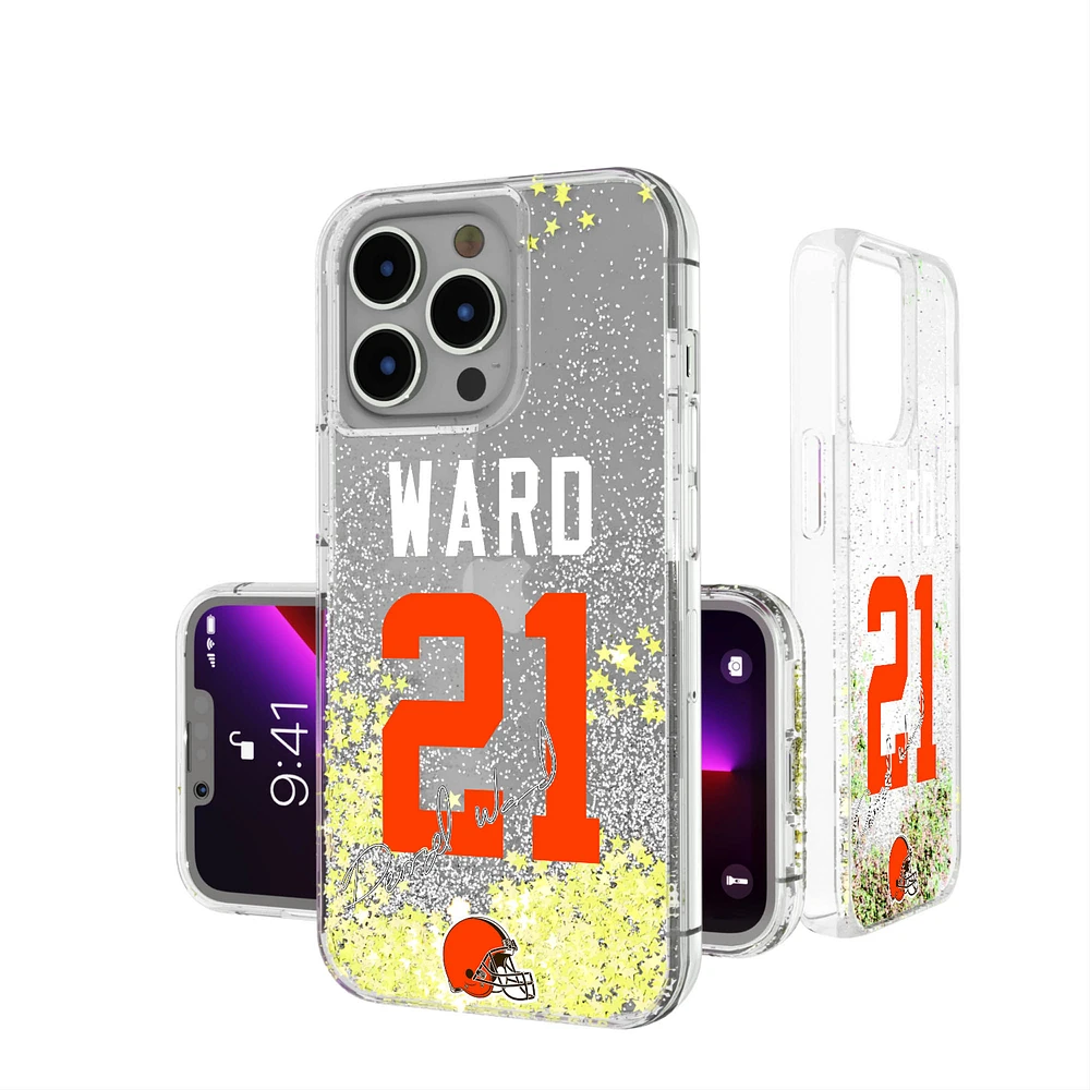 Keyscaper Denzel Ward Cleveland Browns iPhone Glitter Phone Case