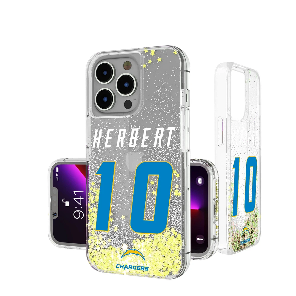 Keyscaper Justin Herbert Los Angeles Chargers iPhone Glitter Phone Case
