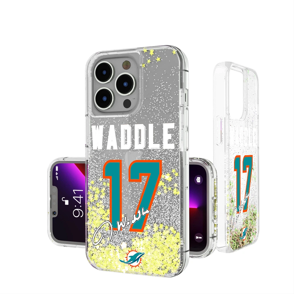 Keyscaper Jaylen Waddle Miami Dolphins iPhone Glitter Phone Case