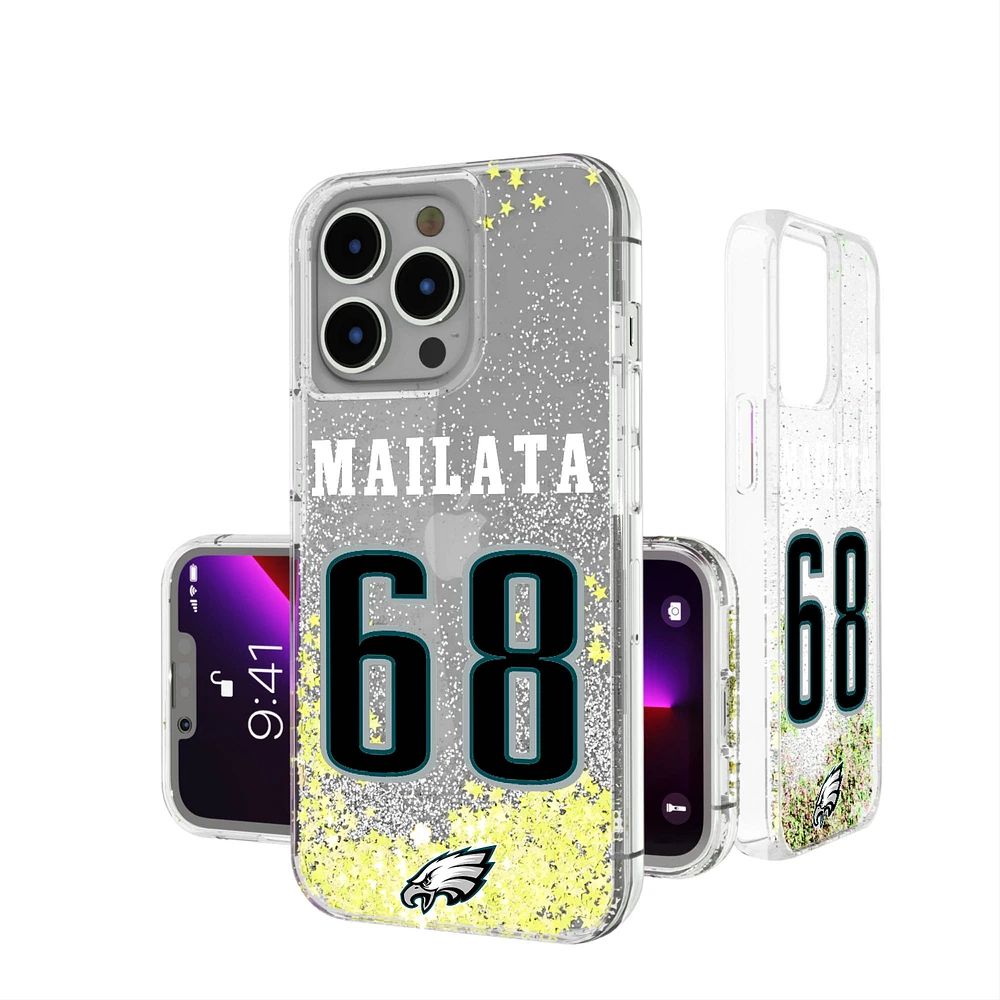 Keyscaper Jordan Mailata Philadelphia Eagles iPhone Glitter Phone Case