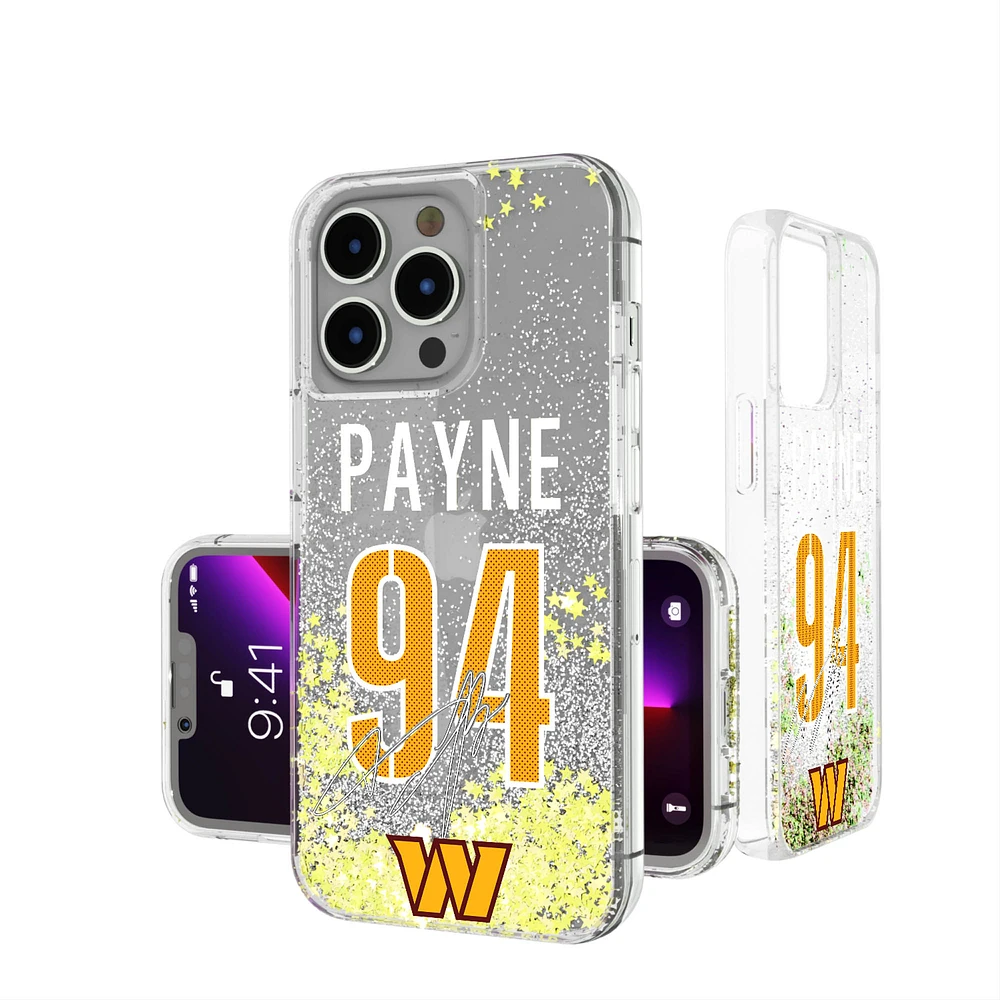 Keyscaper Daron Payne Washington Commanders iPhone Glitter Phone Case