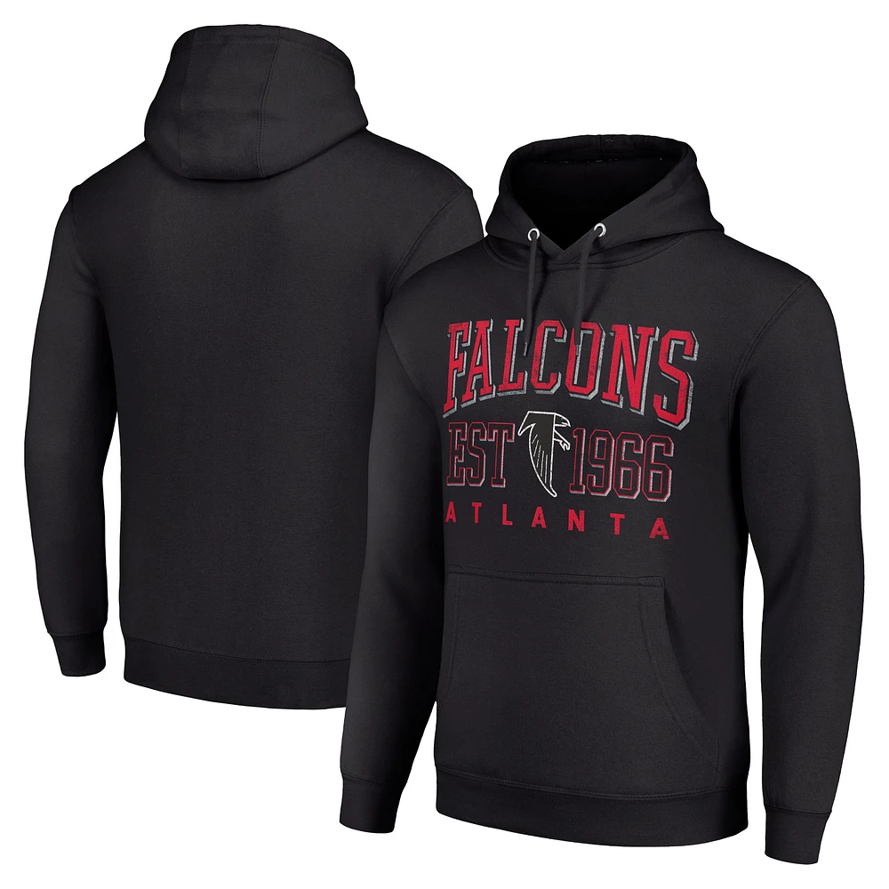 Unisex Starter Black Atlanta Falcons Throwback Logo Pullover Hoodie