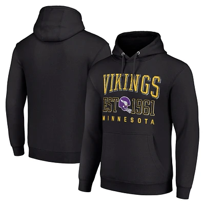 Unisex Starter Black Minnesota Vikings Throwback Logo Pullover Hoodie