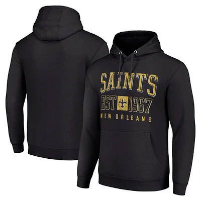 Unisex Starter Black New Orleans Saints Throwback Logo Pullover Hoodie