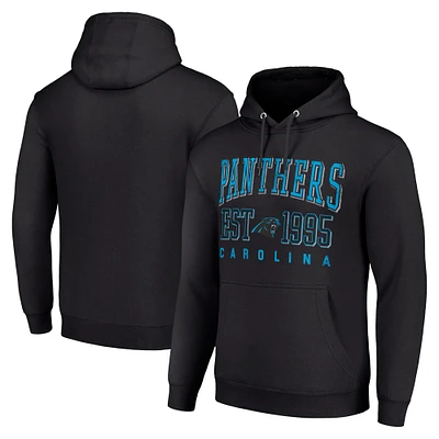 Unisex Starter Black Carolina Panthers Throwback Logo Pullover Hoodie