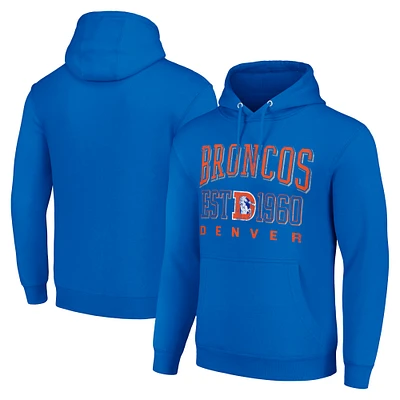 Unisex Starter Royal Denver Broncos Throwback Logo Pullover Hoodie