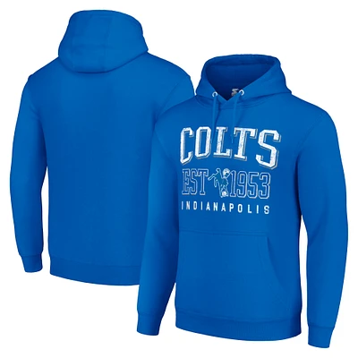 Unisex Starter Royal Indianapolis Colts Throwback Logo Pullover Hoodie