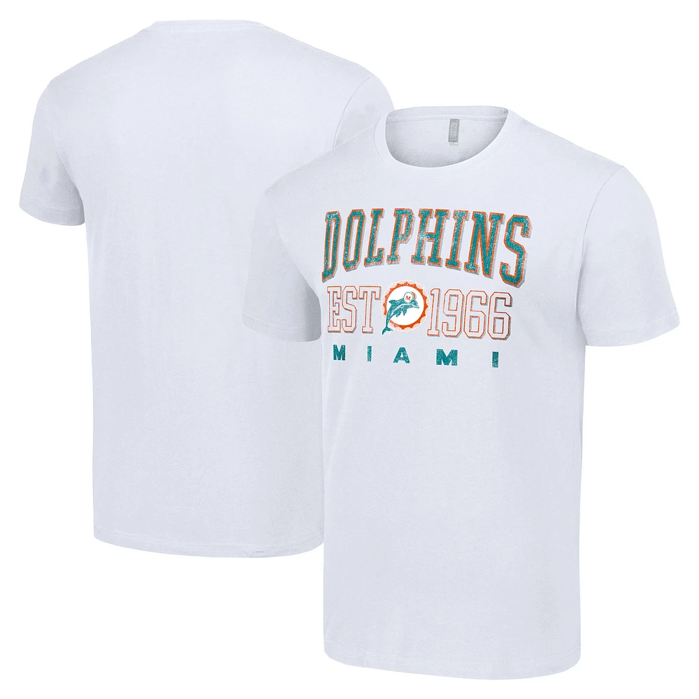 Men's Starter White Miami Dolphins Throwback Logo T-Shirt