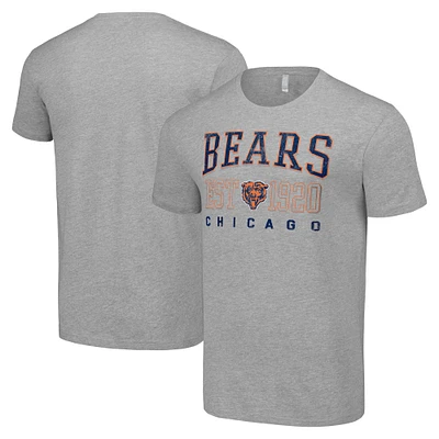 Men's Starter Heather Gray Chicago Bears Throwback Logo T-Shirt