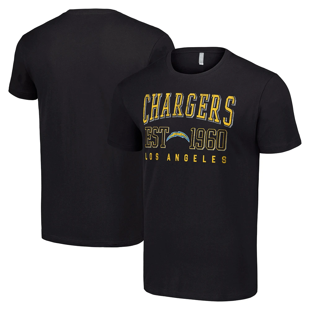 Men's Starter Black Los Angeles Chargers Throwback Logo T-Shirt