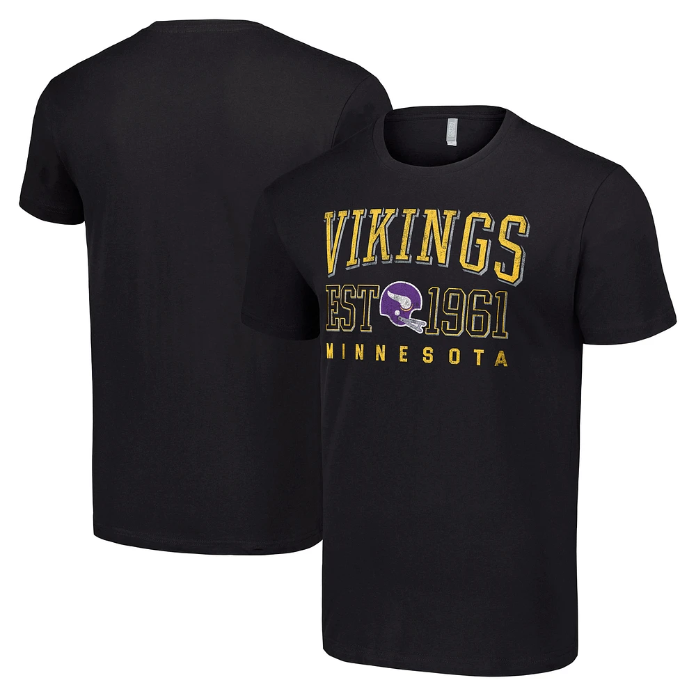 Men's Starter Black Minnesota Vikings Throwback Logo T-Shirt