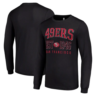 Men's Starter Black San Francisco 49ers Throwback Logo Long Sleeve T-Shirt