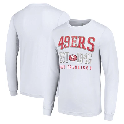 Men's Starter White San Francisco 49ers Throwback Logo Long Sleeve T-Shirt