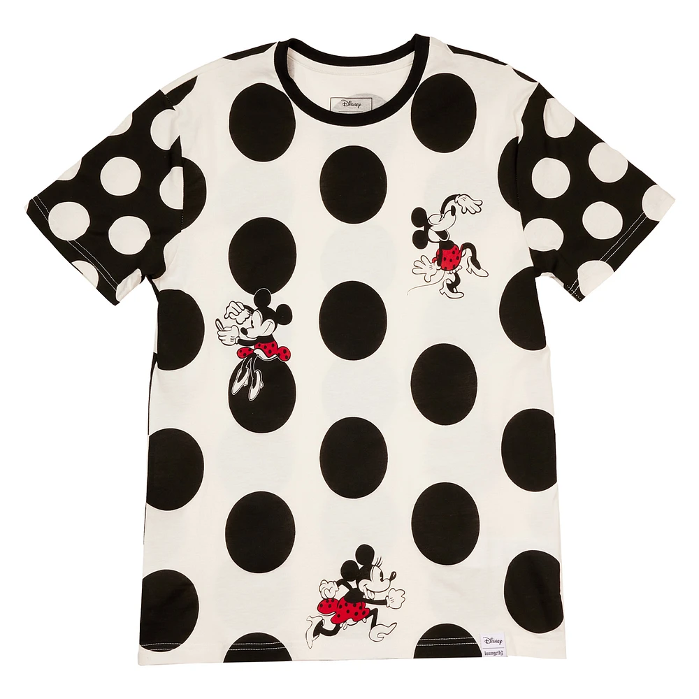 Unisex Loungefly White Mickey & Friends Minnie Mouse Rocks The Dots T-Shirt