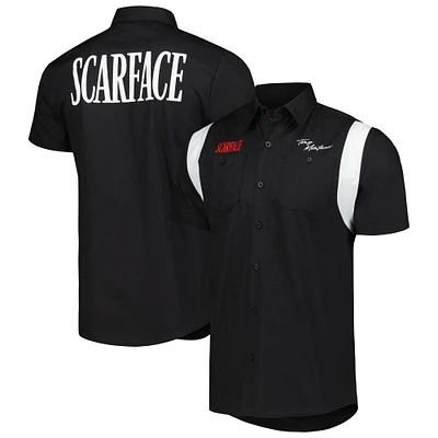 Unisex Reason Black Scarface Tony Montana Button-Up Mechanic Shirt