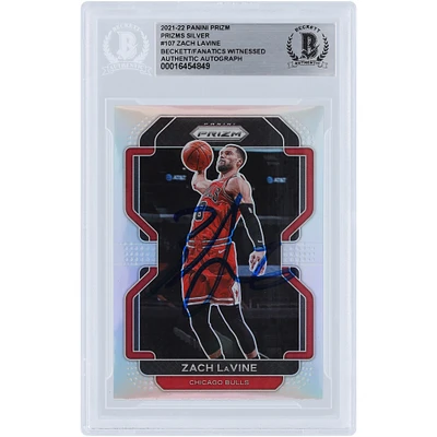 Zach LaVine Chicago Bulls Autographed 2021-22 Panini Prizm Silver Prizms #107 Beckett Fanatics Witnessed Authenticated Card