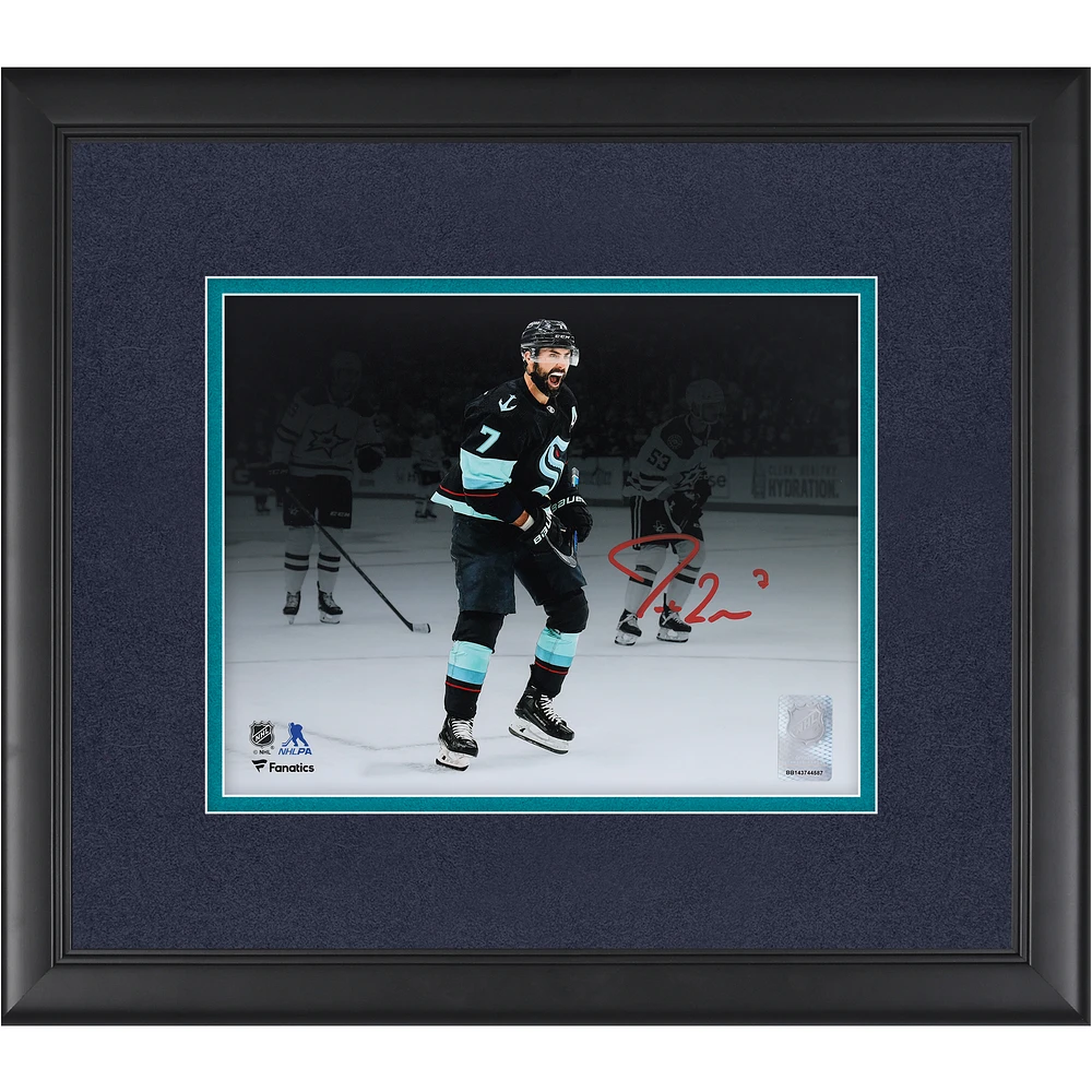 Jordan Eberle Seattle Kraken Autographed Framed 8" x 10" 2023 Stanley Cup Playoff Goal Celebration Photograph